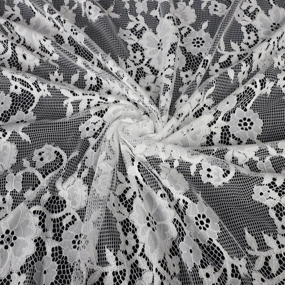 [Copy]Yanzi off-white French chantilly eyelash lace fabric (59-661）