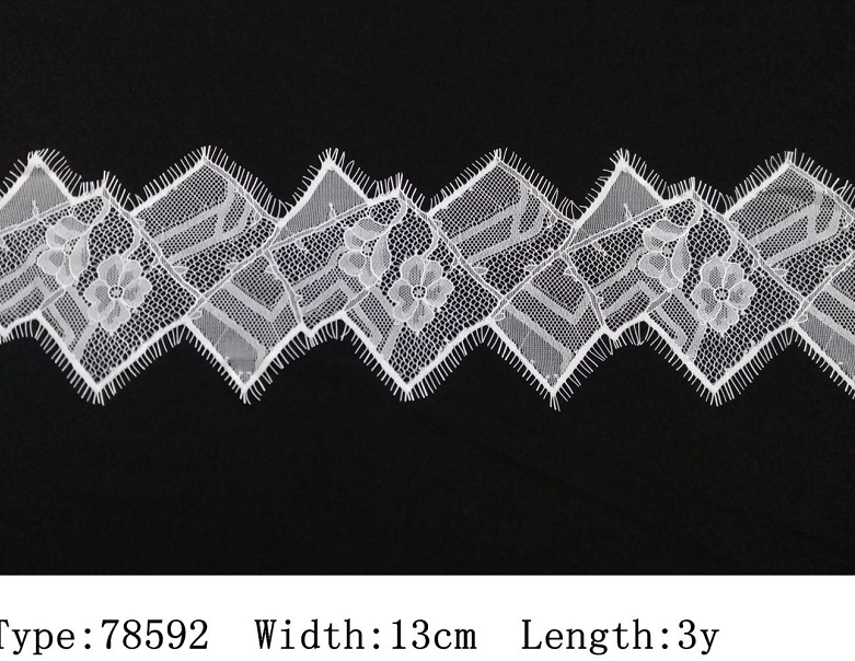 Yanzi White Chantilly Lace Eyelash Trim (13cm）