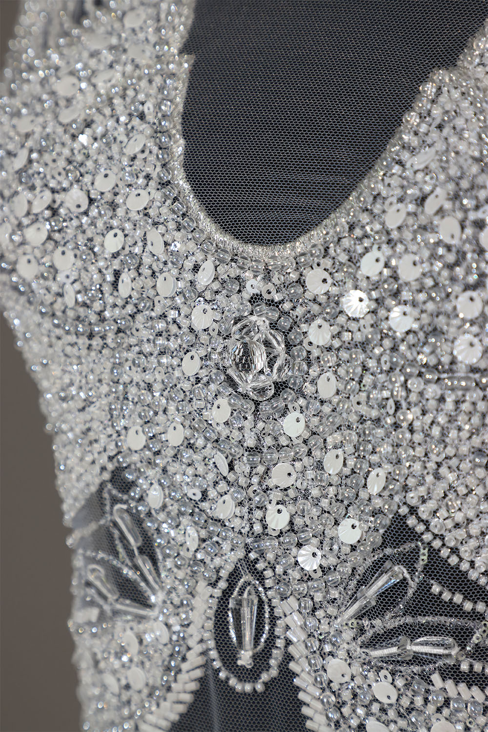 Yanzi White Crystal Beaded Bodice Applique Wedding DIY (YZDH008）