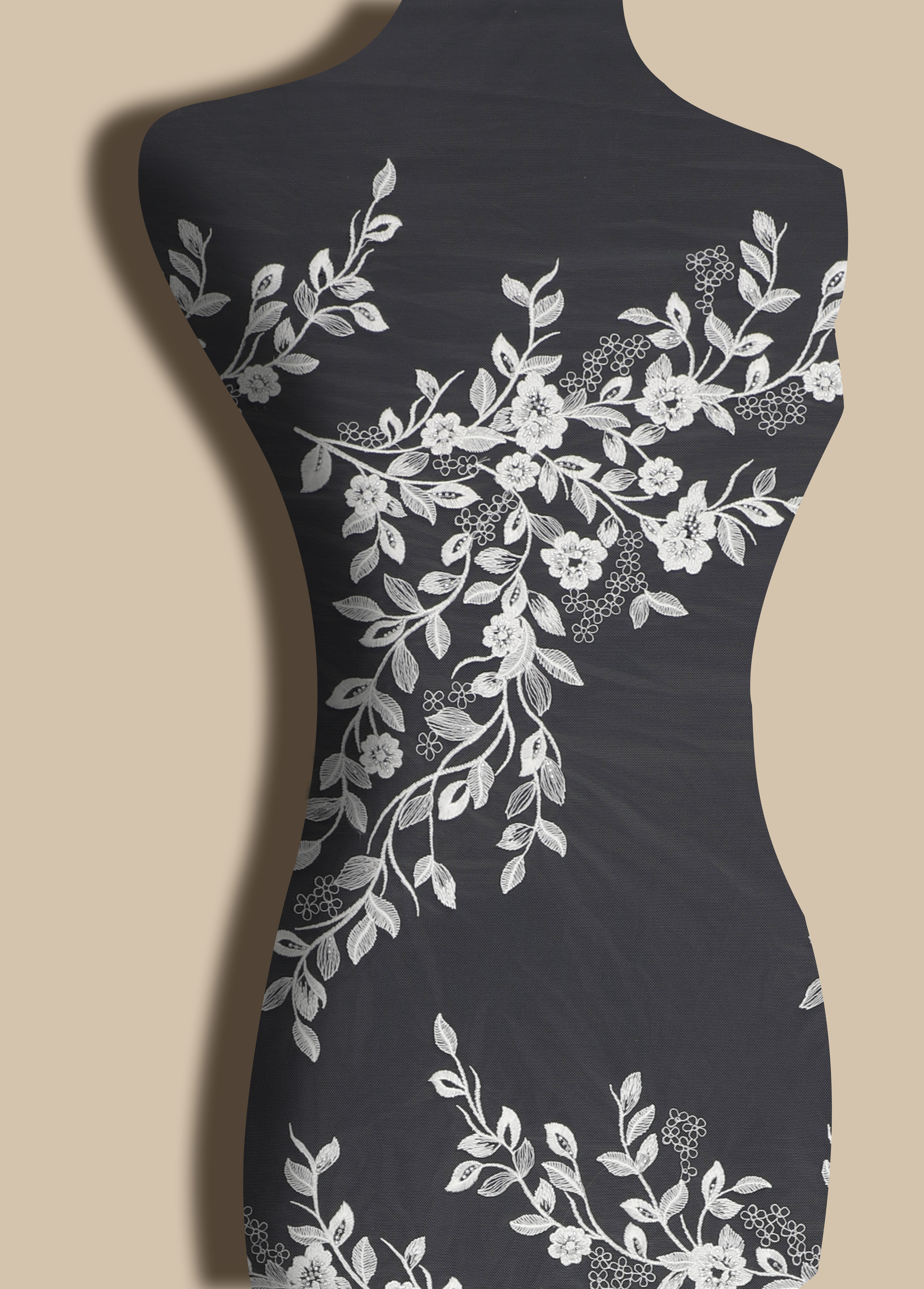 Yanzi floral beaded embroidered lace