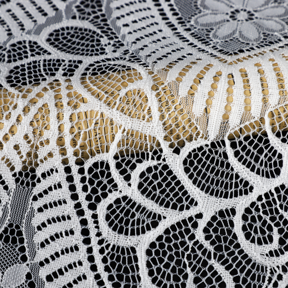 Yanzi wholesale french lace chantilly eyelash fabric white mesh embroidery (59-374B）