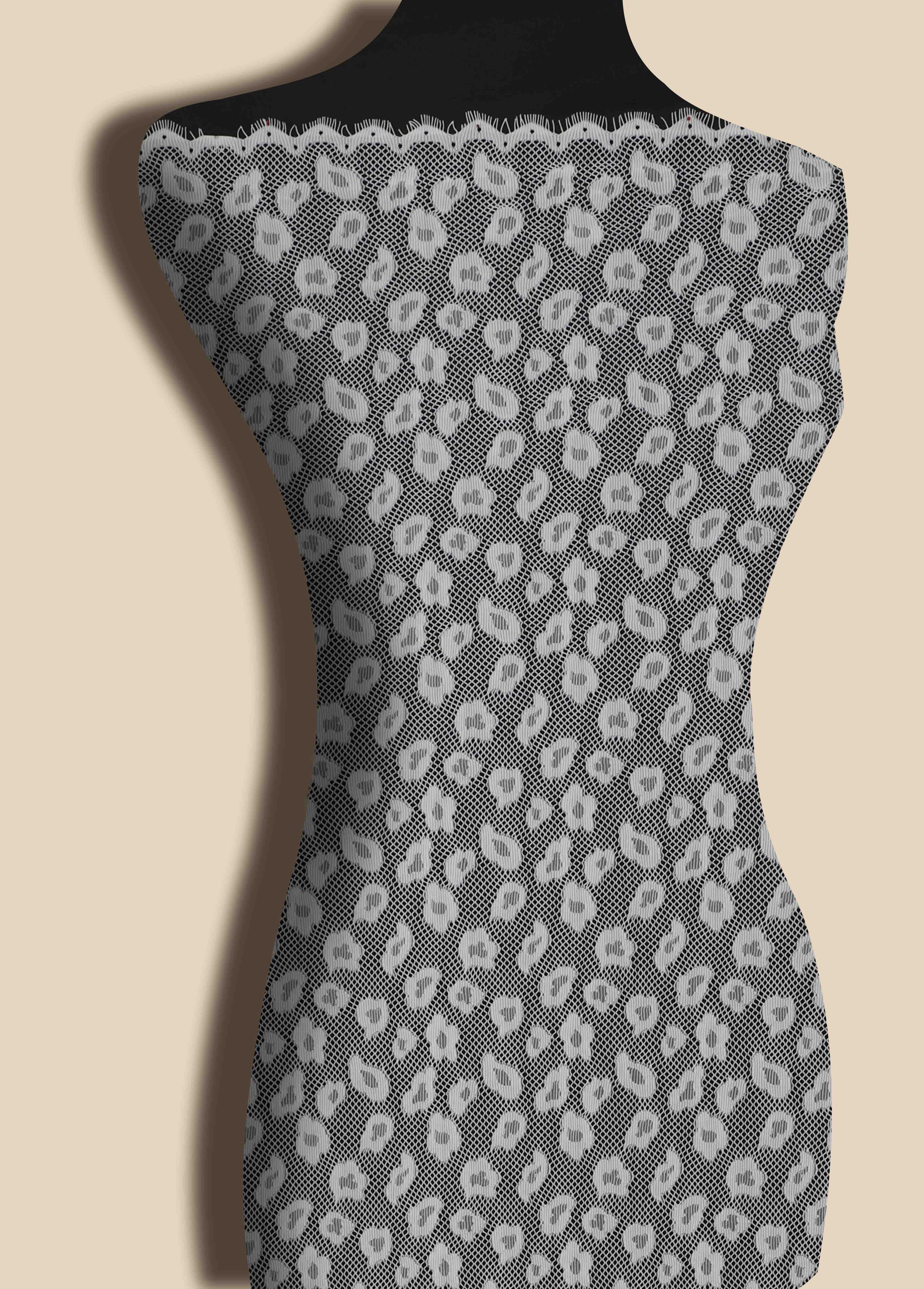 Yanzi 1.5m Eyelashes Lace Fabric Wedding Bride Evening Dress French Chantilly Lace Fabric (42-190）