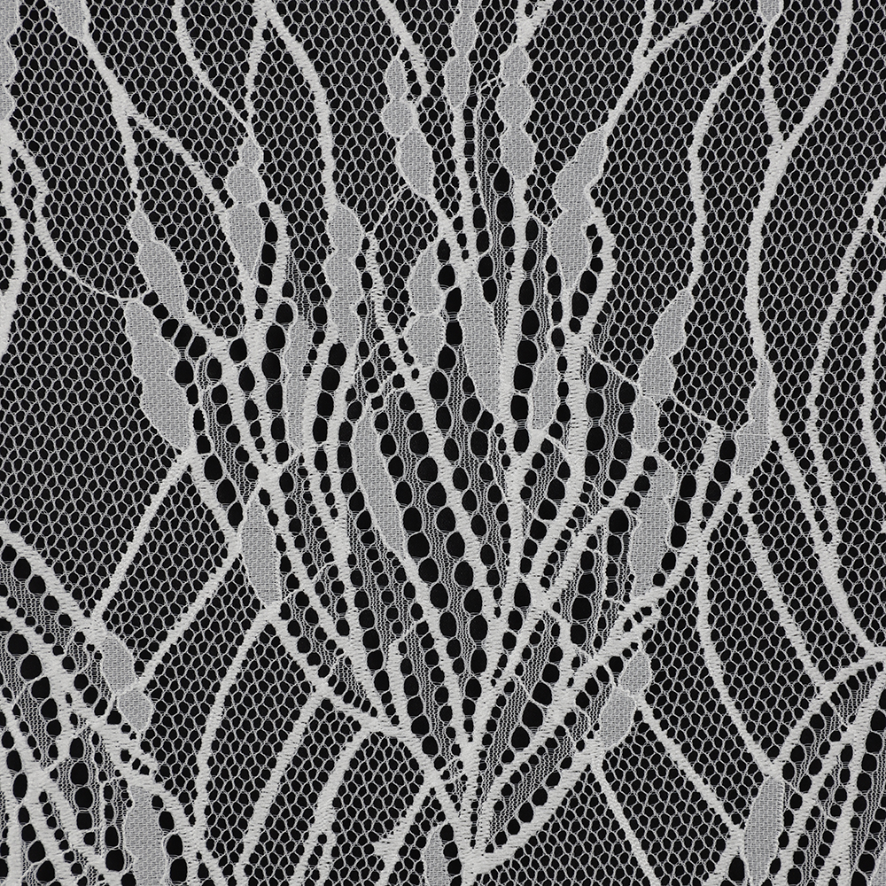 Yanzi off-white French chantilly eyelash lace fabric (59-673）