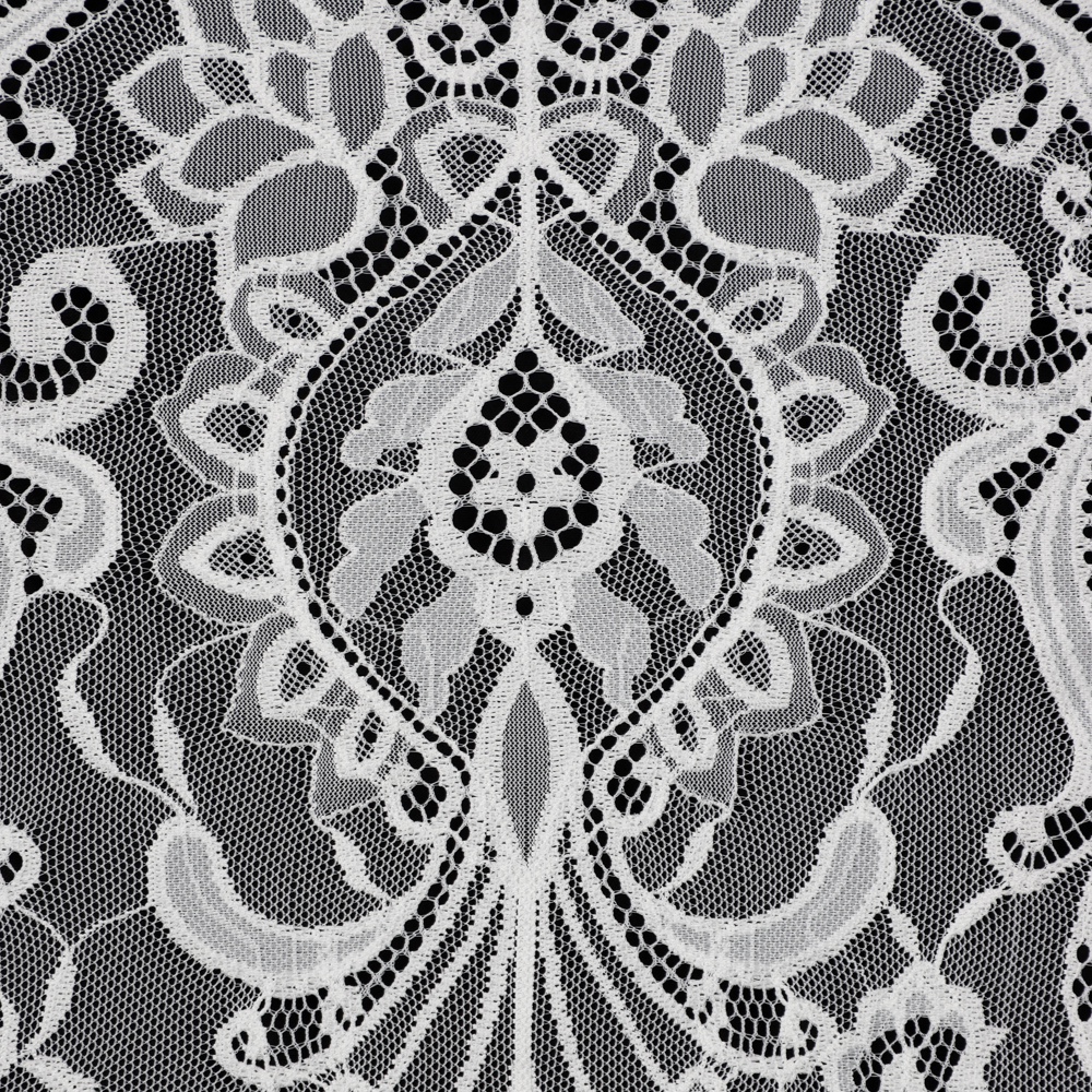 Yanzi off-white French chantilly eyelash lace fabric (59-624）