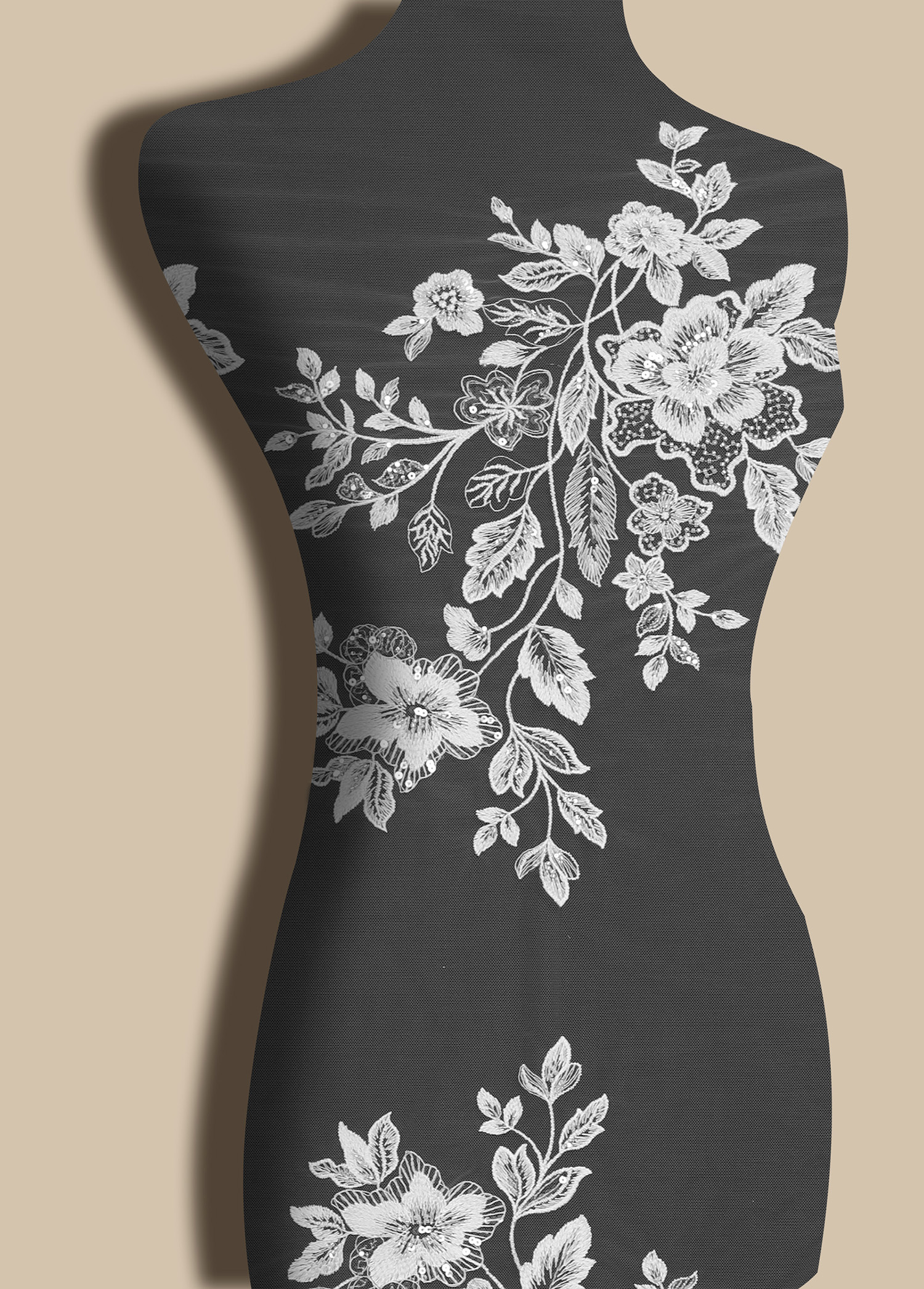 Yanzi bead embroidery sequin lace floral embroidery