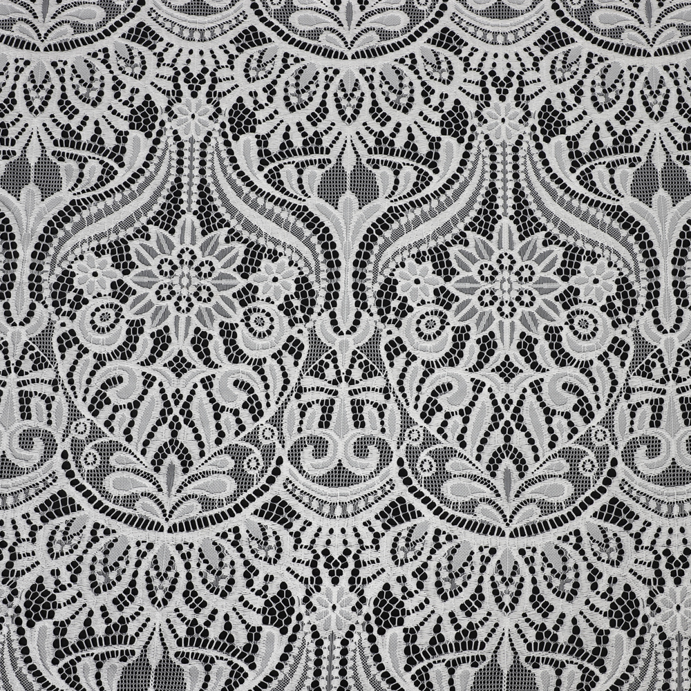 Yanzi off-white French chantilly eyelash lace fabric (59-662）