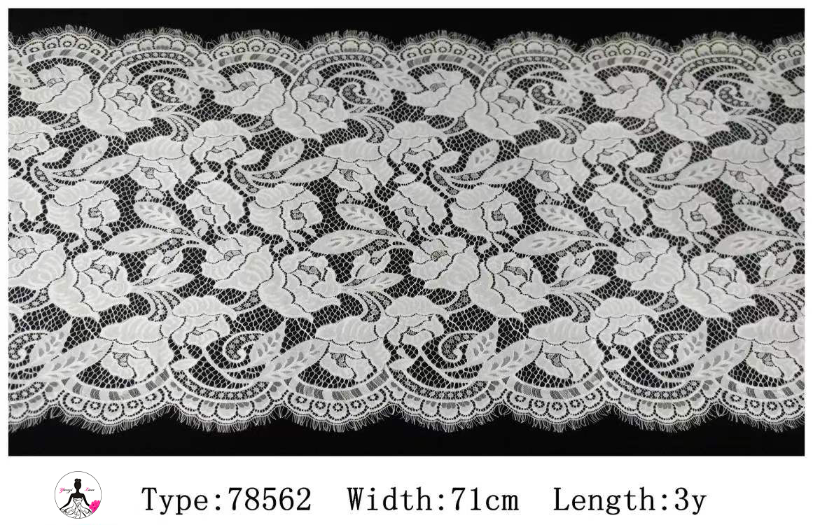 Yanzi White Chantilly Lace Eyelash Trim (71cm）