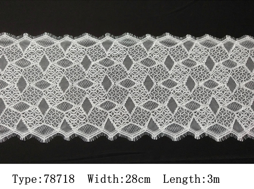 Yanzi White Chantilly Lace Eyelash Trim (28cm）
