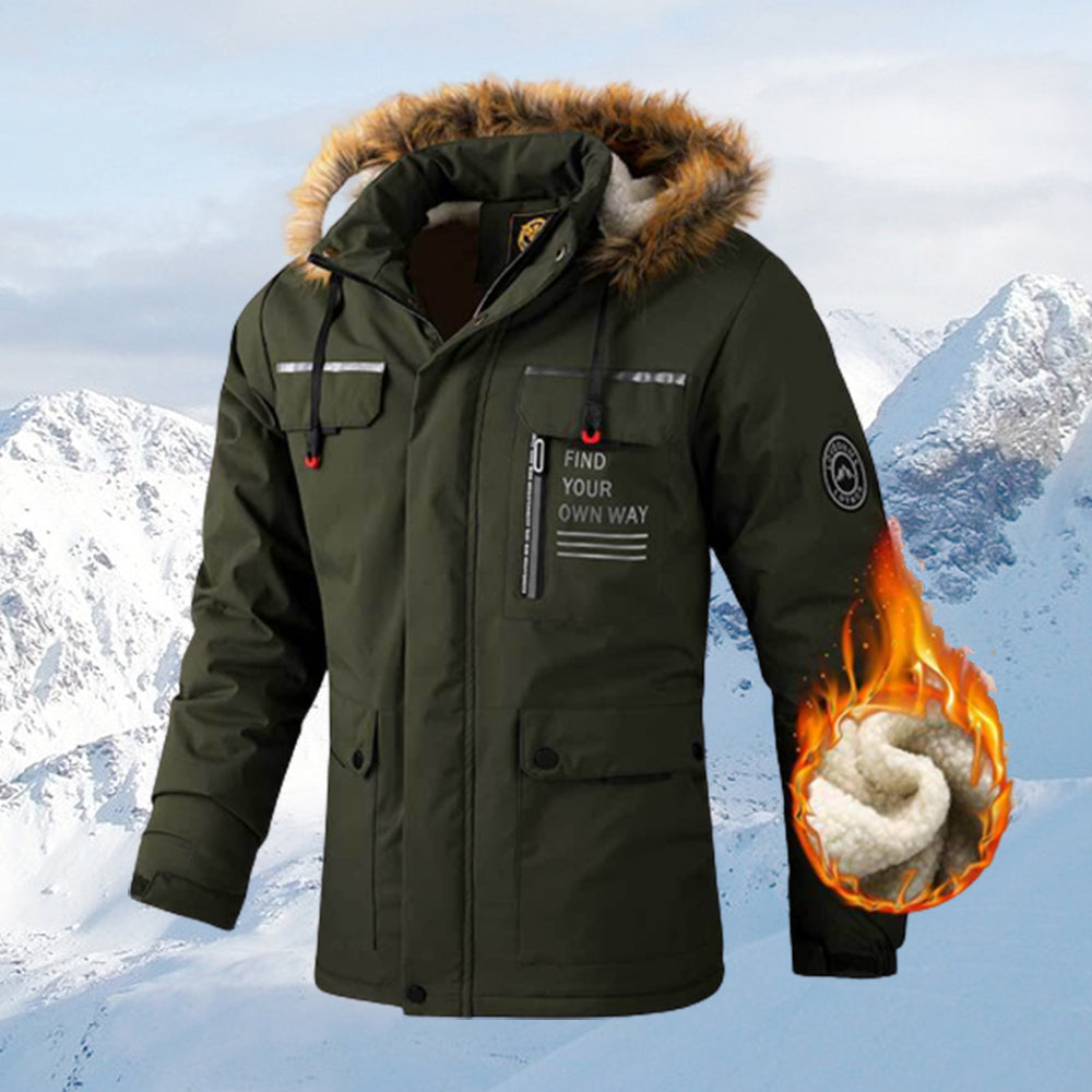Saphirvogel™ Herren Winter Fleece Verdickung mit Kapuzen Parka Jacke