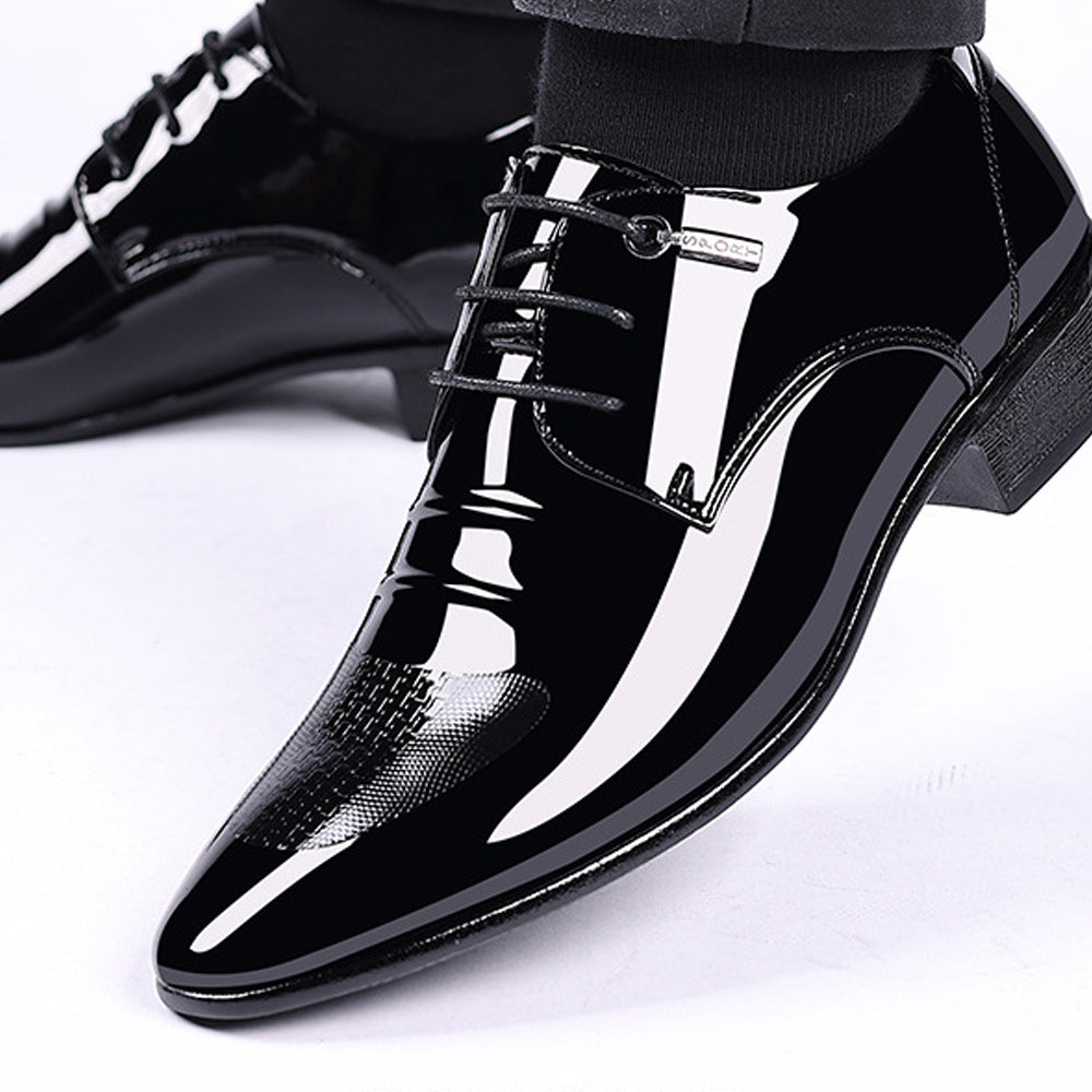 Saphirvogel™ Business-Schnürschuhe aus Lackleder für Herren mit spitzer Zehenpartie