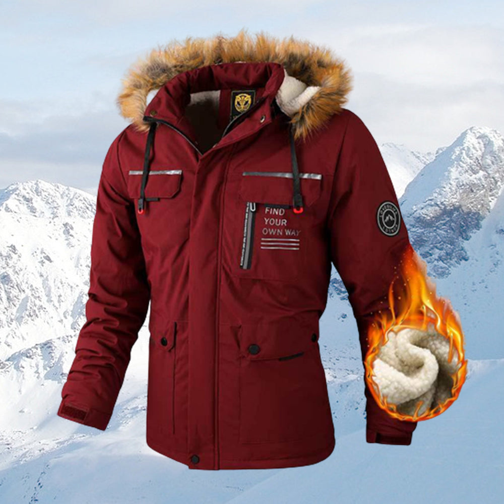 Saphirvogel™ Herren Winter Fleece Verdickung mit Kapuzen Parka Jacke