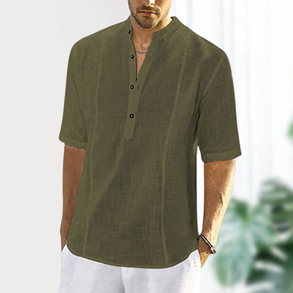 Saphirvogel™ Flachshemden mit halben Ärmeln aus der Basic-Serie für Herren