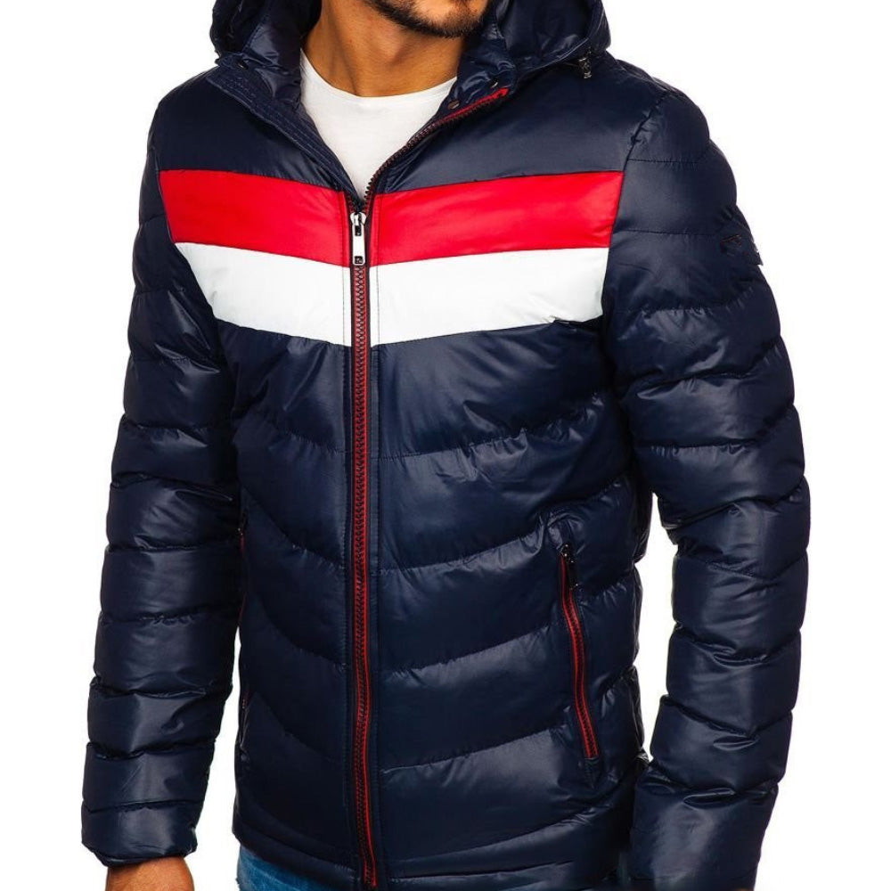 Dick gepolsterte Colorblock-Jacke für Männer