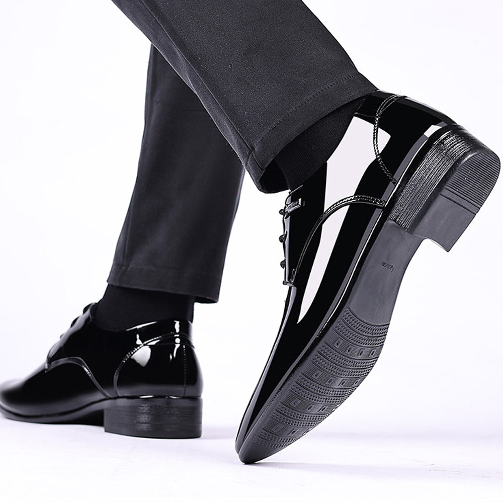 Saphirvogel™ Business-Schnürschuhe aus Lackleder für Herren mit spitzer Zehenpartie