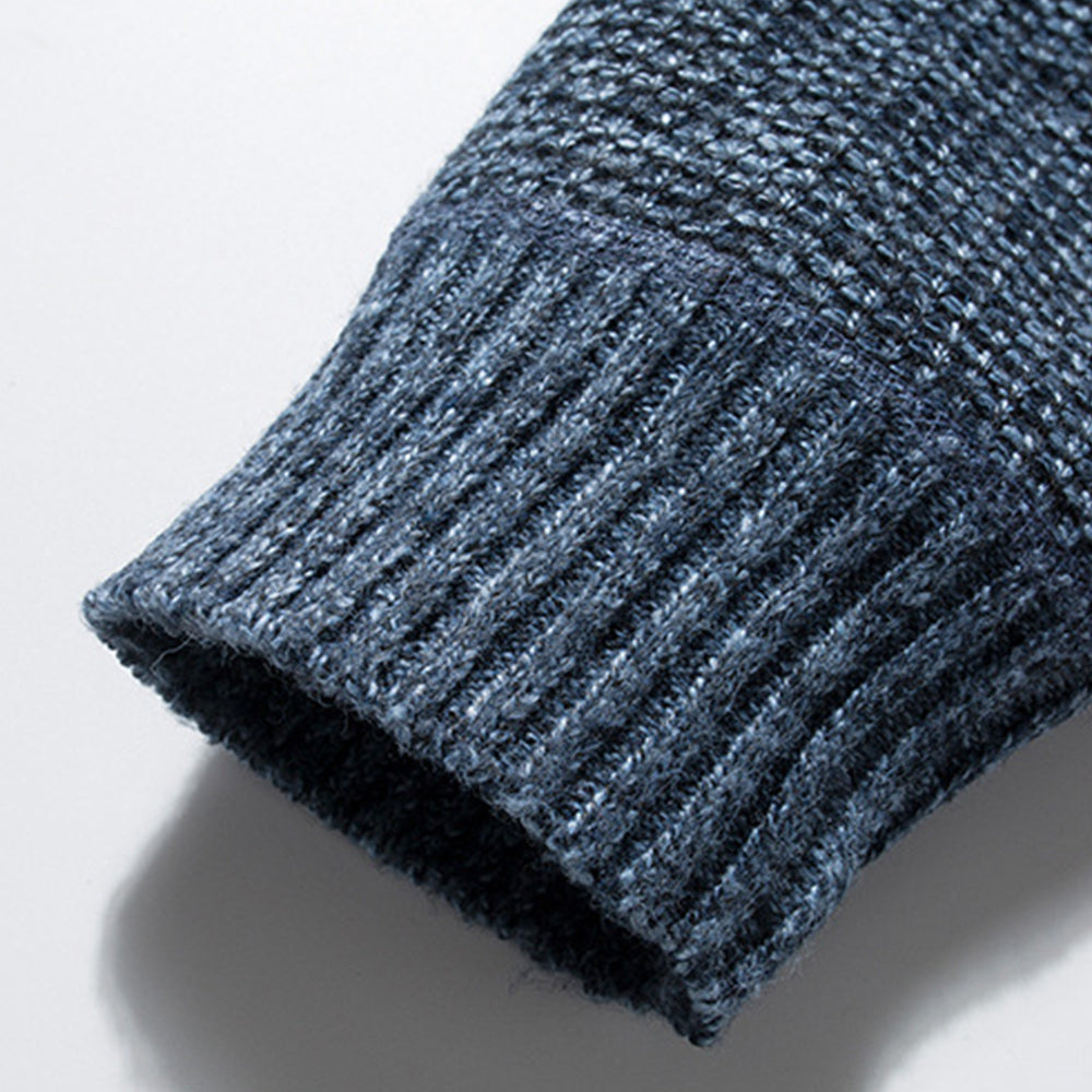 Saphirvogel™ Herren Stehkragen Gestreift Kariert Reißverschluss Gestrickt Jacke Mantel