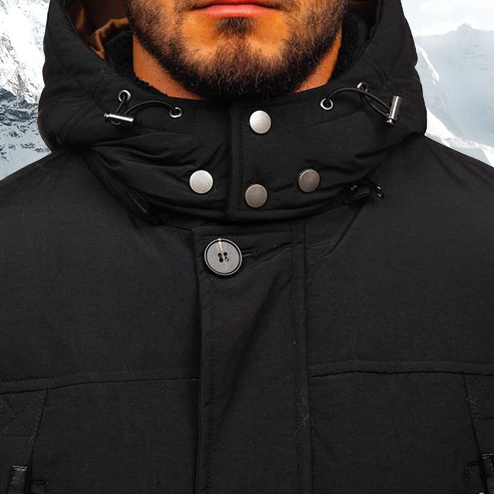 Saphirvogel™ Lässige Daunenjacke mit Kapuze aus Baumwolle für Männer