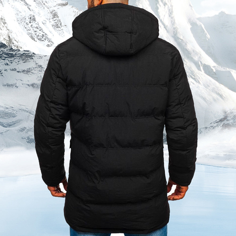 Saphirvogel™ Lässige Daunenjacke mit Kapuze aus Baumwolle für Männer