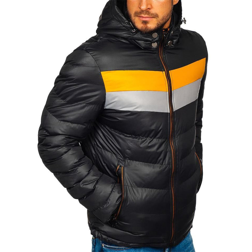 Dick gepolsterte Colorblock-Jacke für Männer