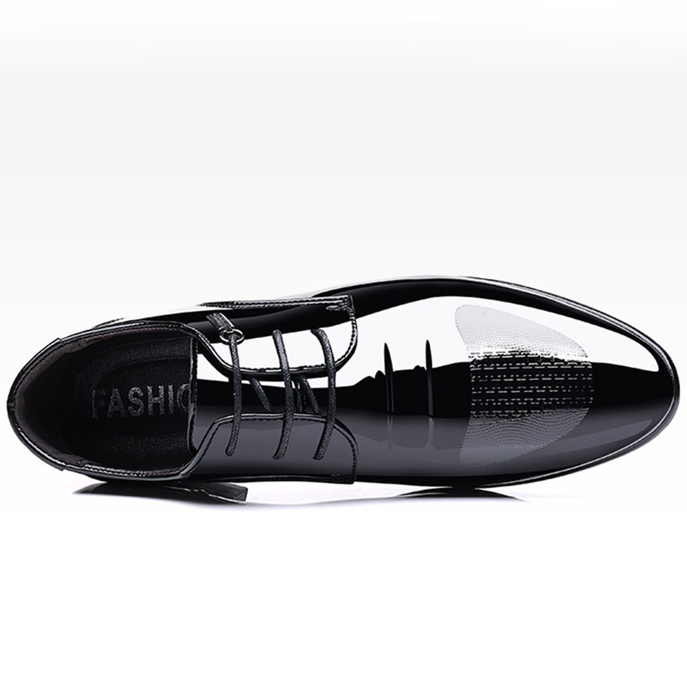 Saphirvogel™ Business-Schnürschuhe aus Lackleder für Herren mit spitzer Zehenpartie