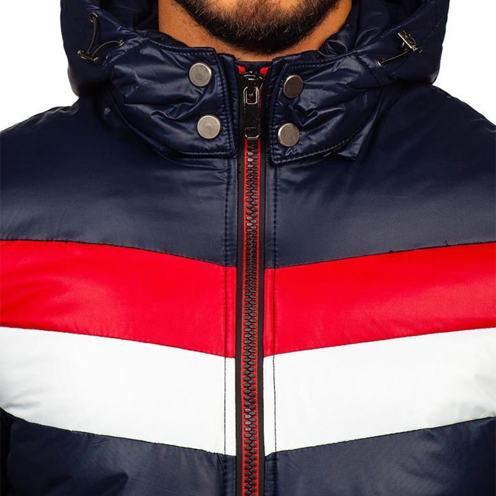 Dick gepolsterte Colorblock-Jacke für Männer