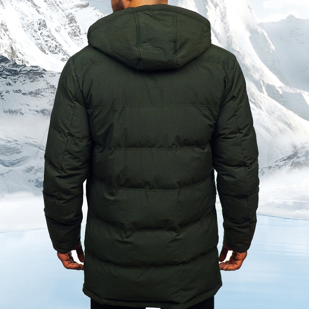 Saphirvogel™ Lässige Daunenjacke mit Kapuze aus Baumwolle für Männer