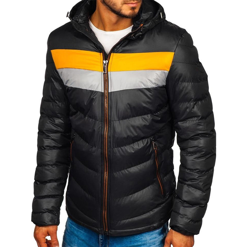 Dick gepolsterte Colorblock-Jacke für Männer