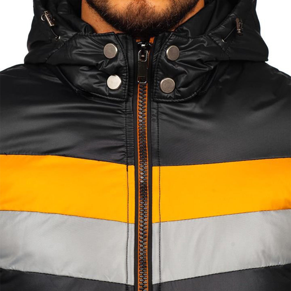 Dick gepolsterte Colorblock-Jacke für Männer
