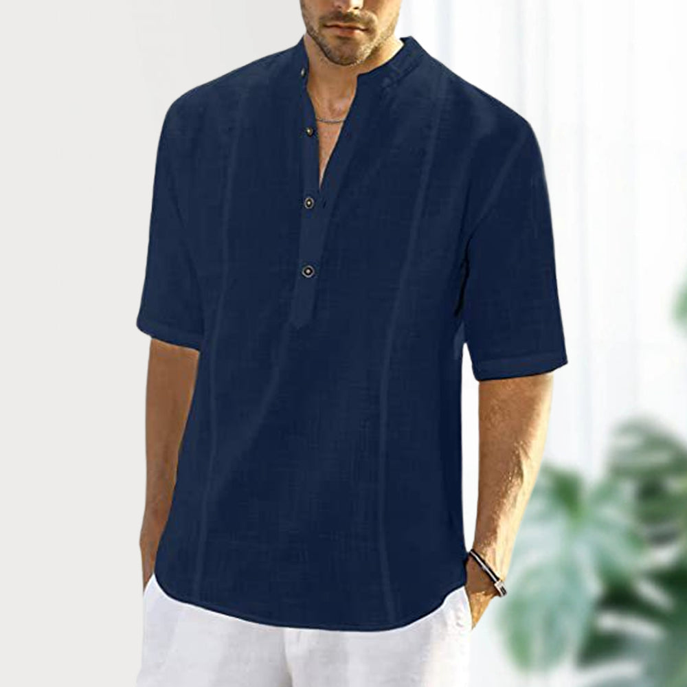 Saphirvogel™ Flachshemden mit halben Ärmeln aus der Basic-Serie für Herren