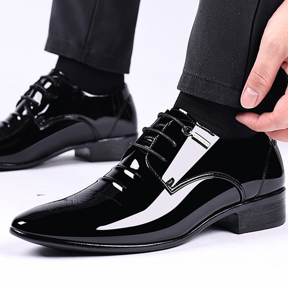 Saphirvogel™ Business-Schnürschuhe aus Lackleder für Herren mit spitzer Zehenpartie