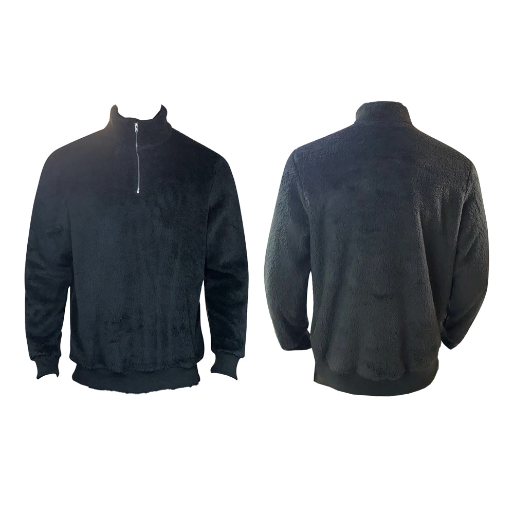Herren Sweatshirt mit Reißverschluss und Plüschkragen