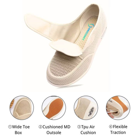 Onecomfy Women Adjusting Anti Slip Walking Shoes