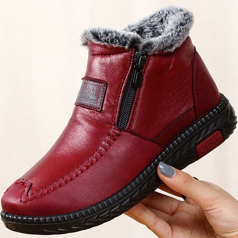 Women's Waterproof Non-slip Cotton Leather Boots ( HOT SALE !!!-70% OFF For a Limited Time )