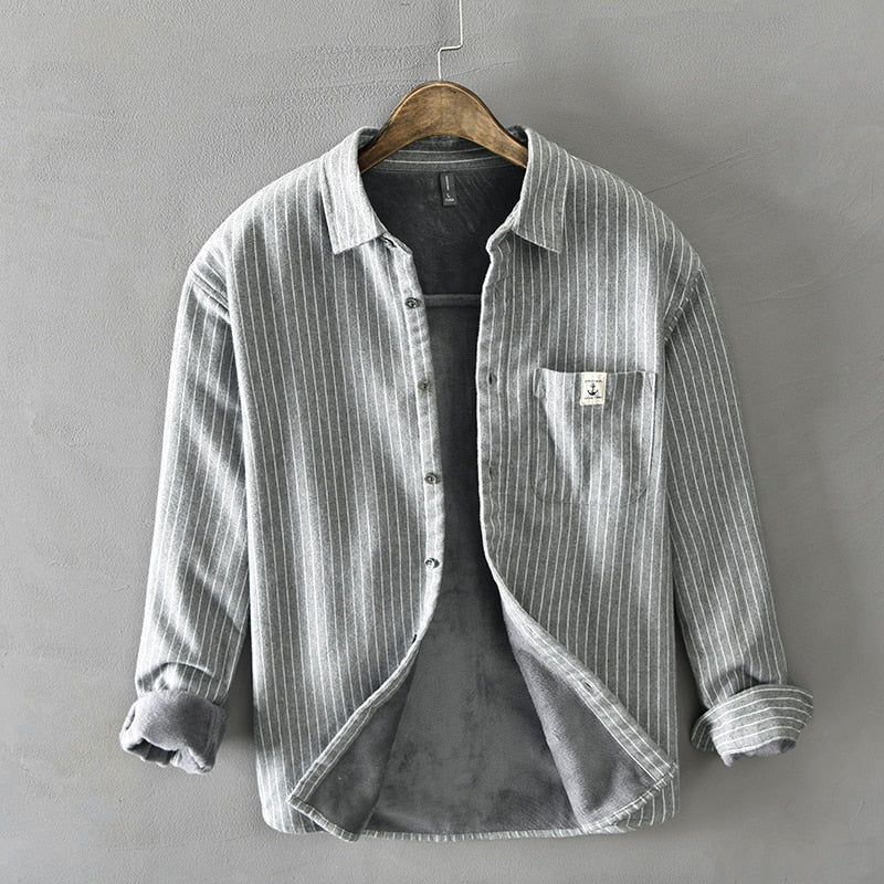 Retro Fleece-Lined Shirt