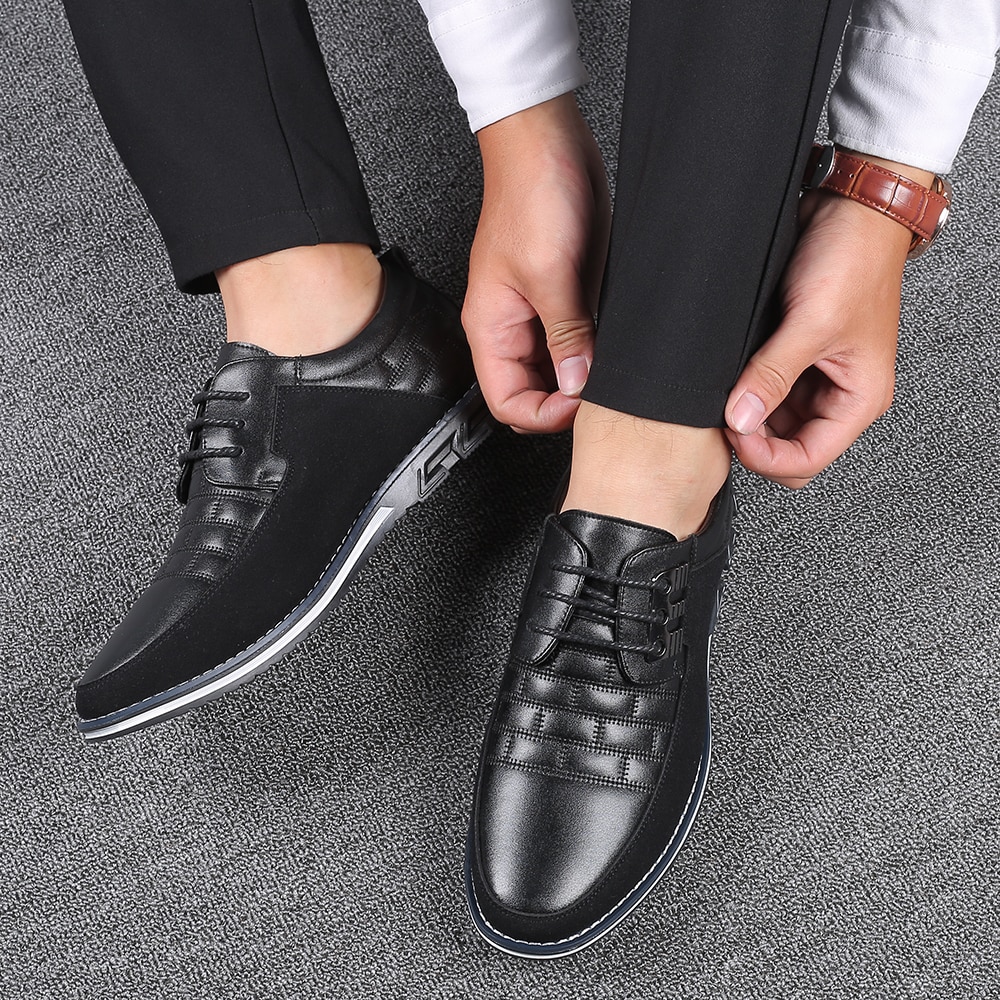 NEW LARGE SIZE MEN'S BUSINESS LEATHER OXFORDS SHOES (BUY 2 GET 10% OFF
