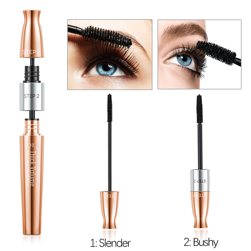 2 in 1 double-headed 4D long and thick waterproof mascara