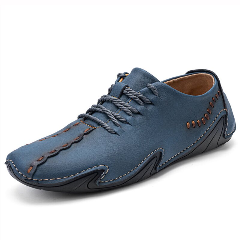 Men Hand Stitching Microfiber Leather Soft Casual Driving Shoes