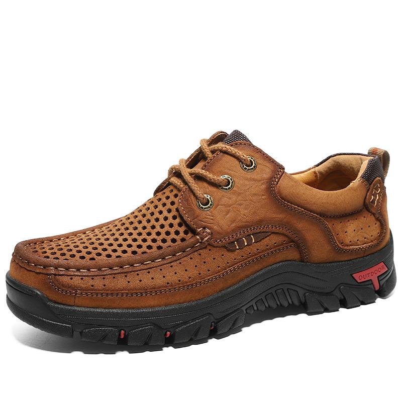 Sweeth With Laces -Men's Breathable Mesh Hiking leather Shoes With Supportive Soles
