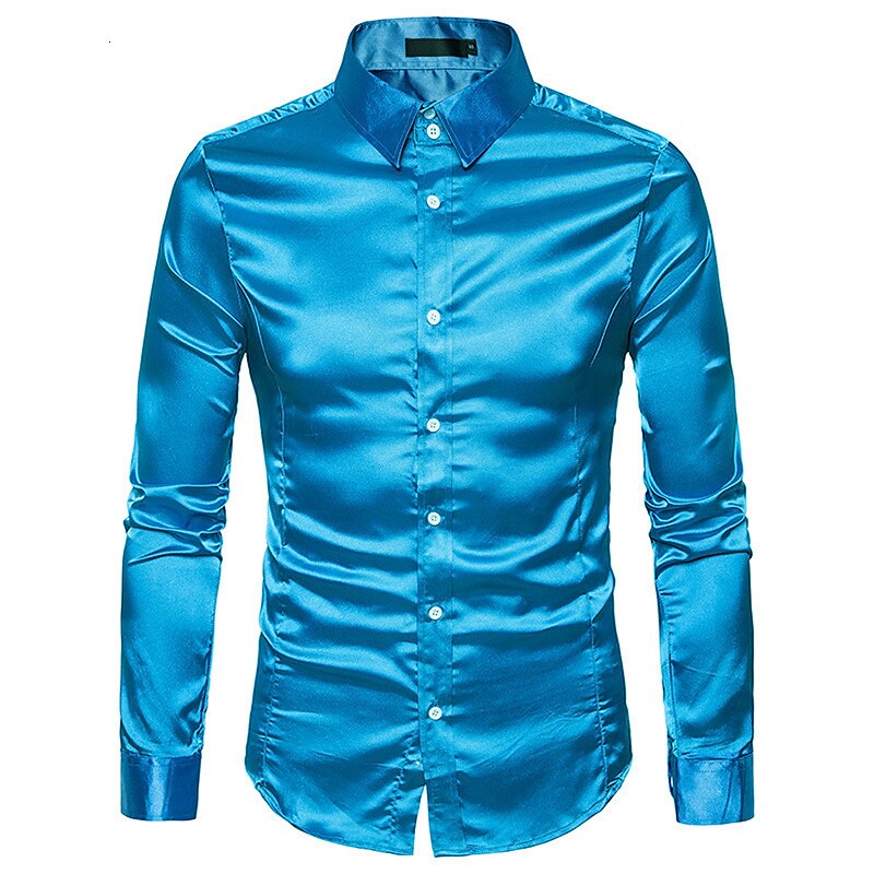 Men's Shirt Solid Color Turndown Casual Daily Long Sleeve Tops Casual Sports