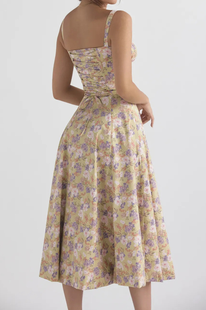 Nakans Floral Bustier Midriff Waist Shaper Dress (Buy 2 Free Shipping)