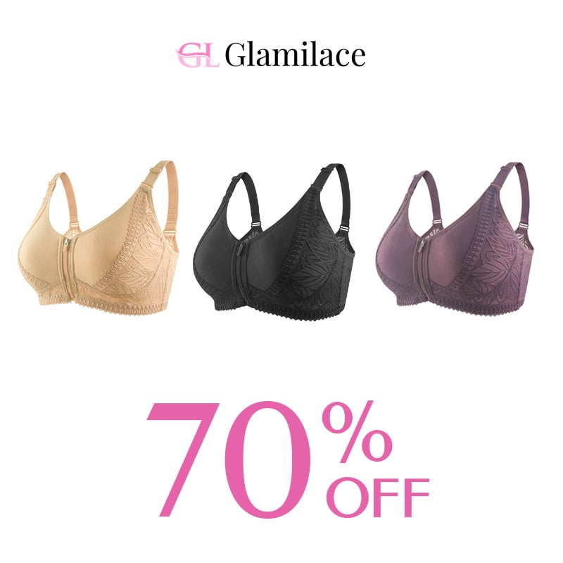 ✨Last day 80% OFF✨Wireless Zip Front Full Coverage Bra🎁BEST GIFT