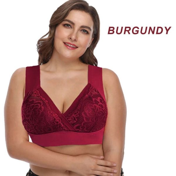 Rosy Lift Bra Plus Size Comfort Extra Elastic Wireless Support Lace
