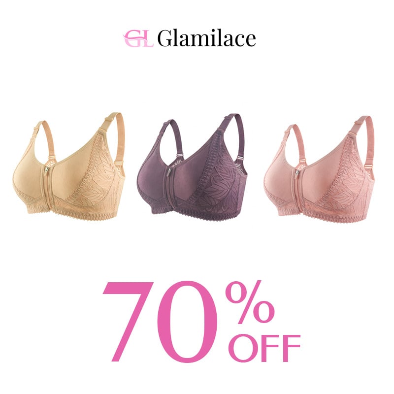 ✨Last day 80% OFF✨Wireless Zip Front Full Coverage Bra🎁BEST GIFT