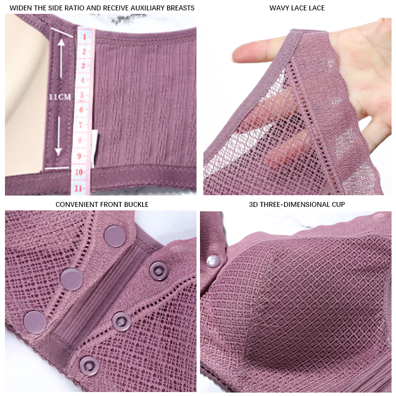 Buy 1 Free 1🔥 Plus Size Cotton Front Buckle Bra