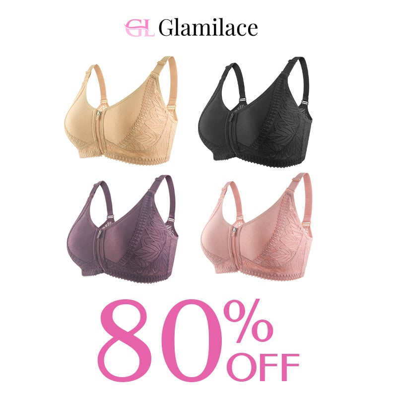 ✨Last day 80% OFF✨Wireless Zip Front Full Coverage Bra🎁BEST GIFT