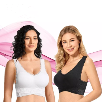 Seamless Lift Bra with Front Cross Side Buckle