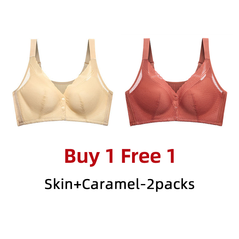 Buy 1 Free 1🔥 Plus Size Cotton Front Buckle Bra