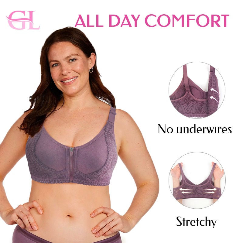 ✨Last day 80% OFF✨Wireless Zip Front Full Coverage Bra🎁BEST GIFT