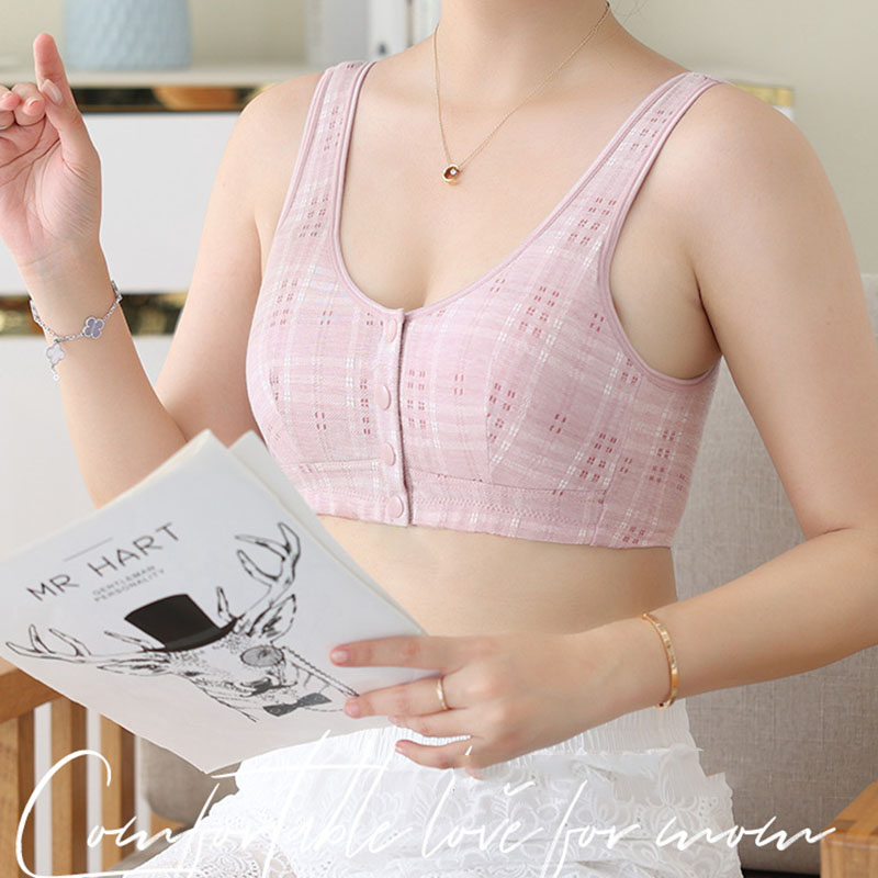 BUY 1 GET 1 FREE Nature Cotton Wireless Front Button Bra