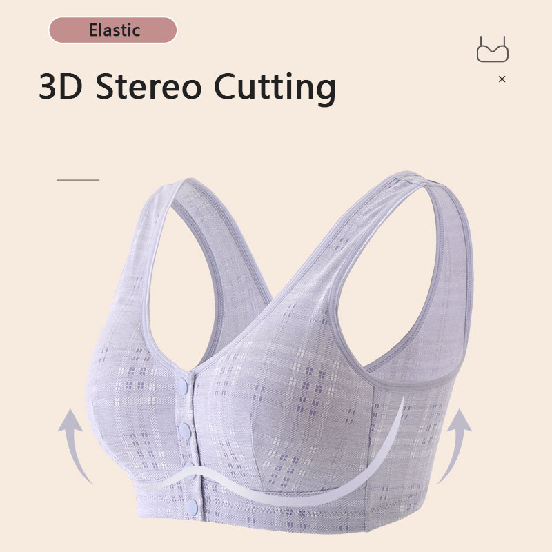 BUY 1 GET 1 FREE Nature Cotton Wireless Front Button Bra