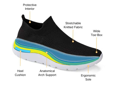 Onecomfy Orthopedic Women Shoes Breathable Sock Shoes Arch Support Chic